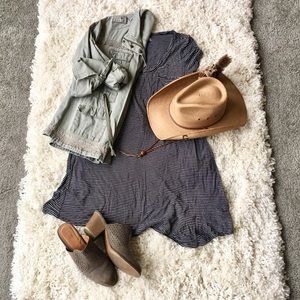 Maurices • Black + White, Striped T-Shirt Dress.